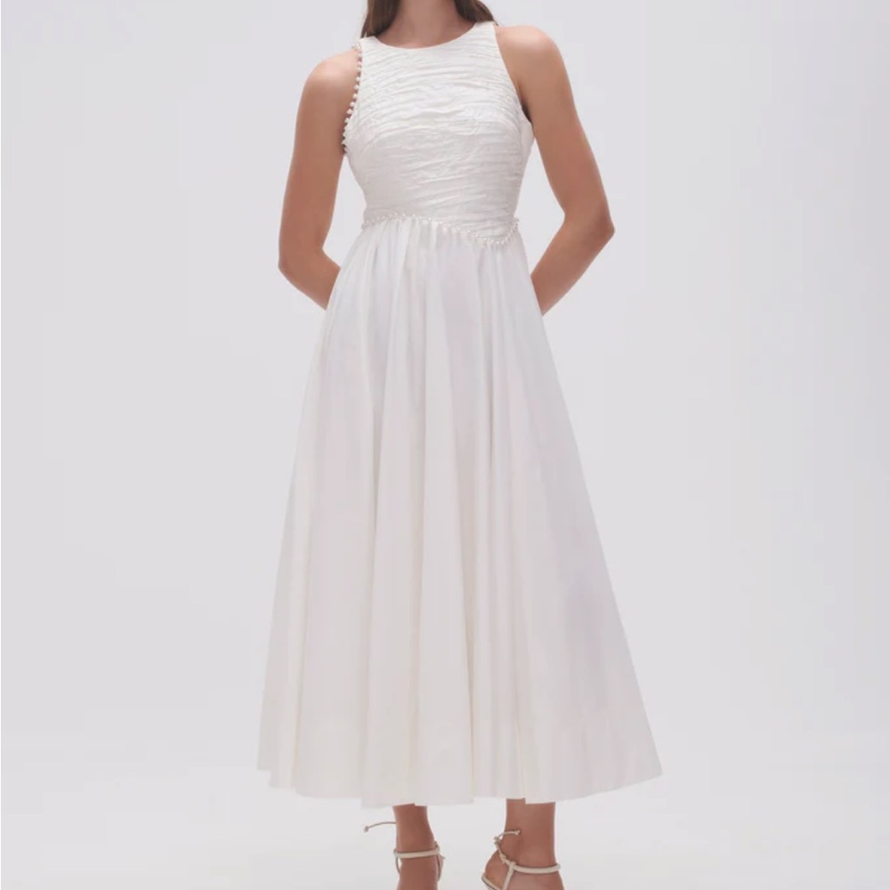 Florence Pearl Trim Midi Dress